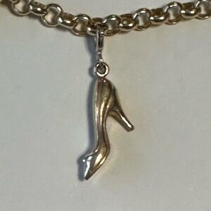 14K Solid Gold High Heel Charm with spring clasp ~.70 grams 3D Vintage